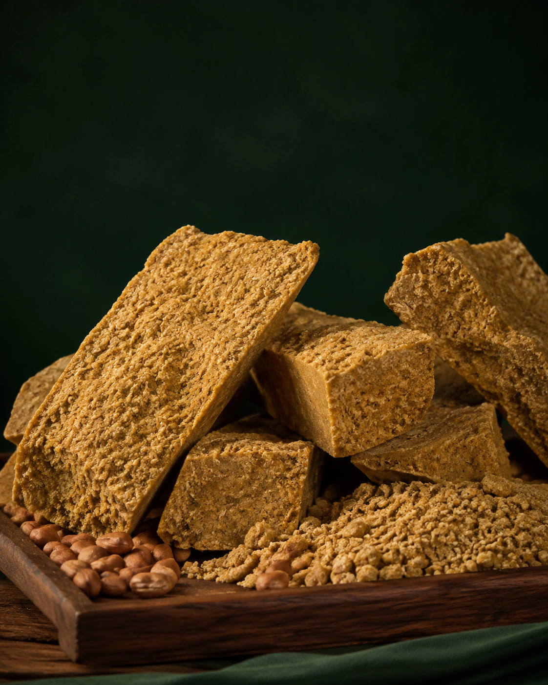 Natural pieces of groundnut cake