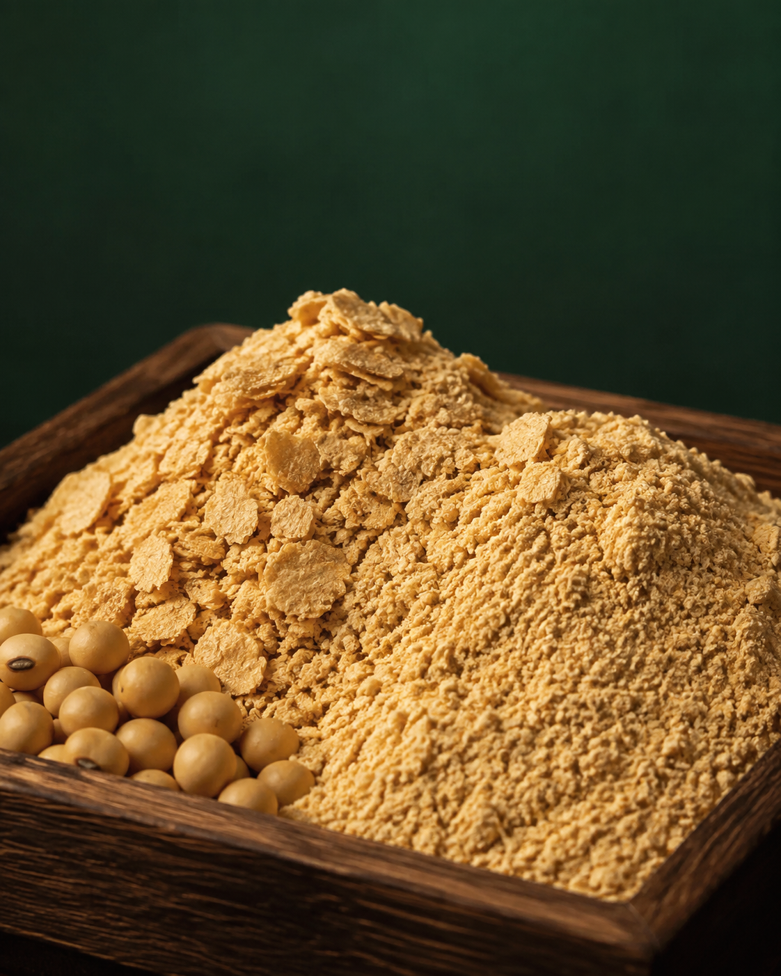 Soybean meal flakes with soybeans